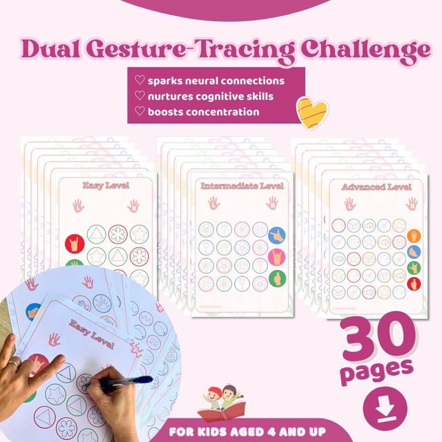 Dual Gesture-Tracing Challenge printable — cover