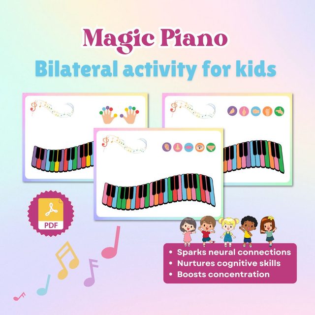 Magic Piano bilateral activity printable — cover
